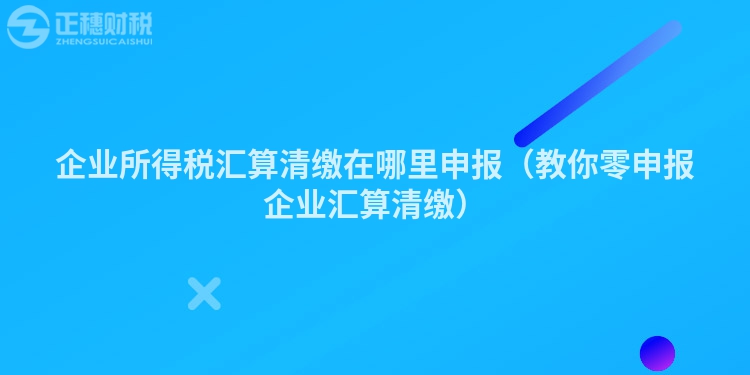 企业所得税汇算清缴在哪里申报（教你零申报企业汇算清缴）