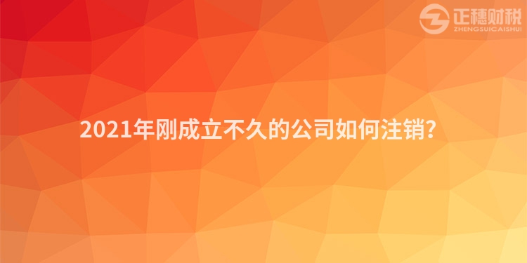2023年刚成立不久的公司如何注销?