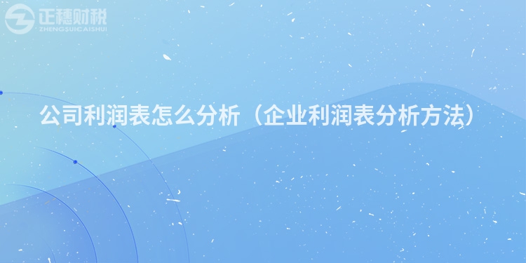 公司利润表怎么分析(企业利润表分析方法)