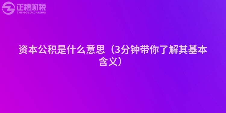 资本公积是什么意思（3分钟带你了解其基本含义）