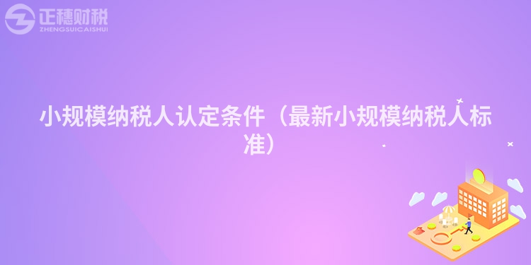 小规模纳税人认定条件（最新小规模纳税人标准）