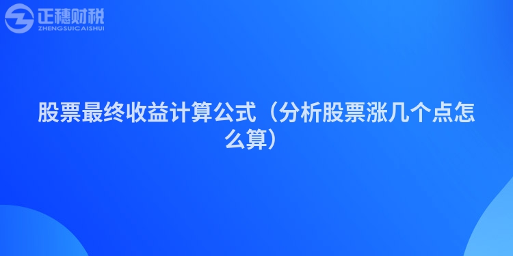 股票最终收益计算公式（分析股票涨几个点怎么算）