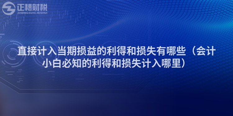 直接计入当期损益的利得和损失有哪些（会计小白必知的利得和损失计入哪里）