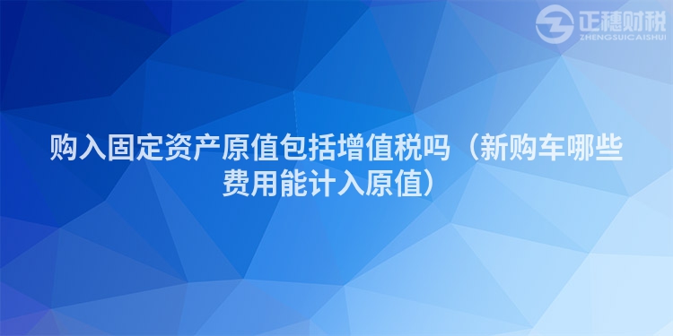 购入固定资产原值包括增值税吗（新购车哪些费用能计入原值）