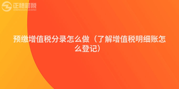 预缴增值税分录怎么做（了解增值税明细账怎么登记）