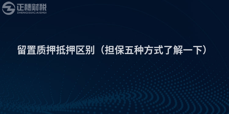 留置质押抵押区别（担保五种方式了解一下）