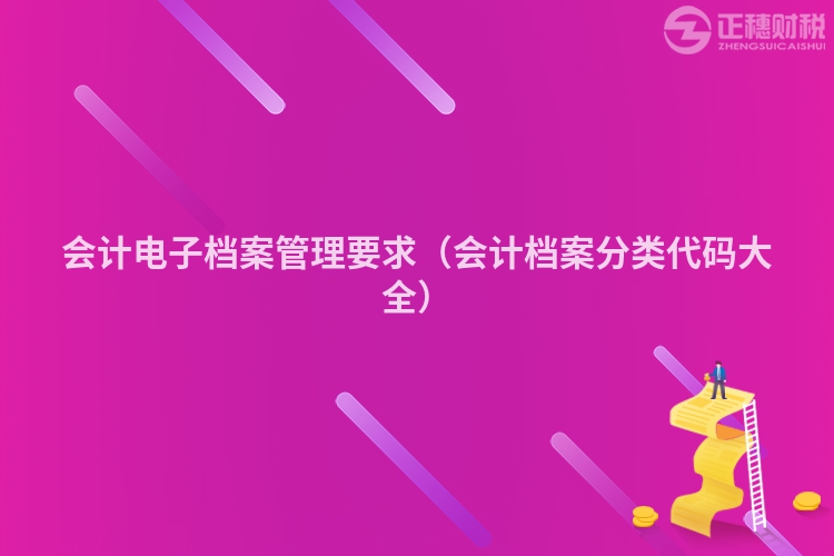 会计电子档案管理要求（会计档案分类代码大全）