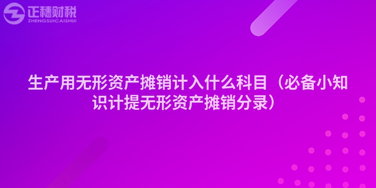 生产用无形资产摊销计入什么科目（必备小知识计提无形资产摊销分录）