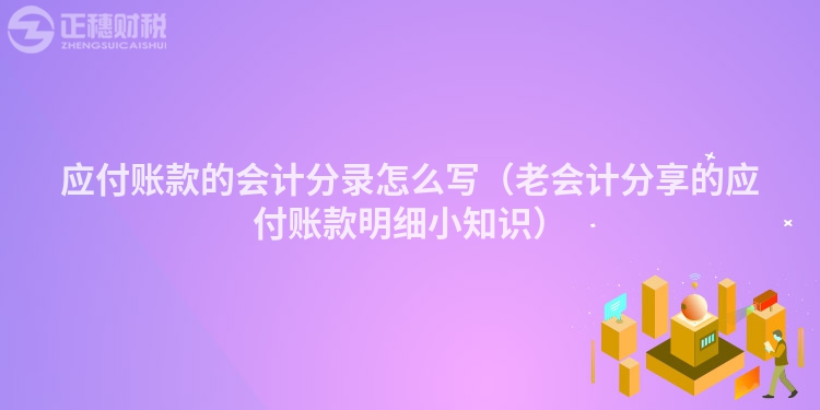 应付账款的会计分录怎么写（老会计分享的应付账款明细小知识）