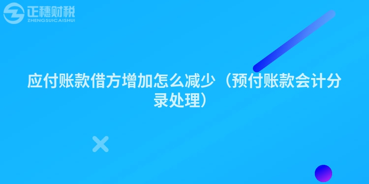 应付账款借方增加怎么减少（预付账款会计分录处理）