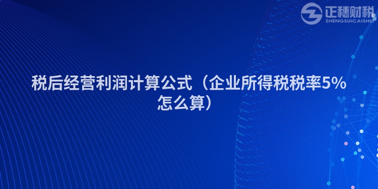 税后经营利润计算公式（企业所得税税率5%怎么算）