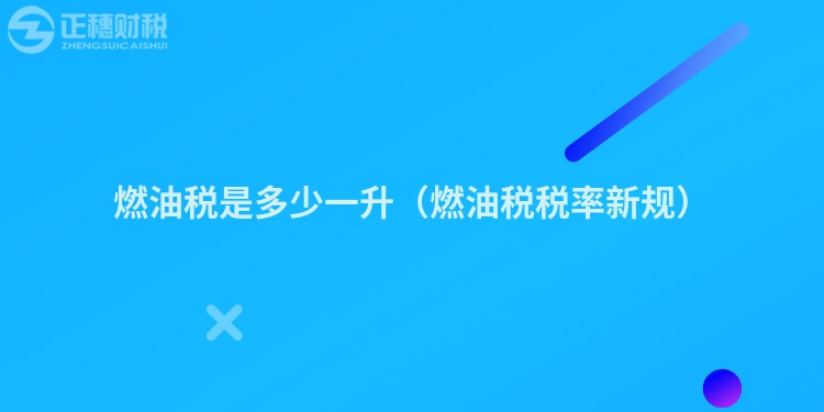 燃油税是多少一升(燃油税税率新规)