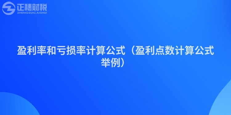 盈利率和亏损率计算公式（盈利点数计算公式举例）