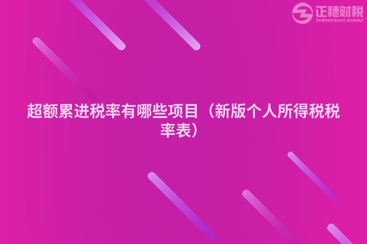 超额累进税率有哪些项目（新版个人所得税税率表）