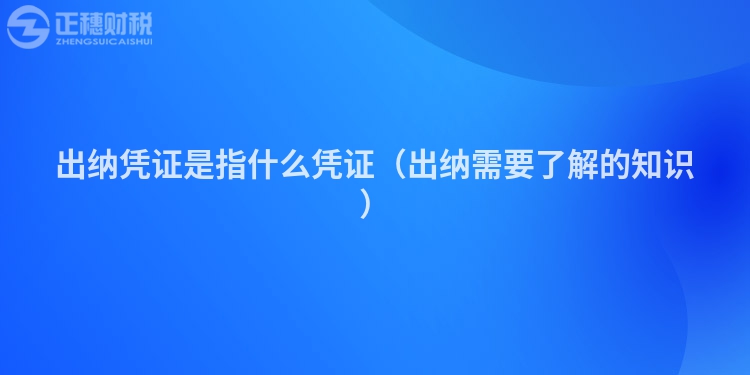 出纳凭证是指什么凭证（出纳需要了解的知识）