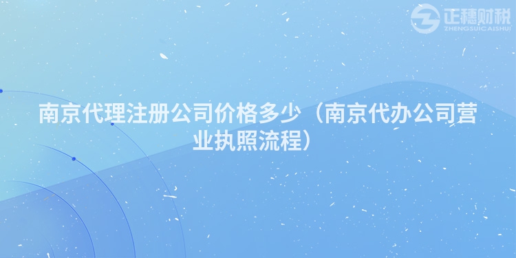 南京代理注册公司价格多少(南京代办公司营业执照流程)