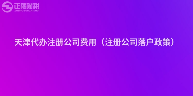 天津代办注册公司费用(注册公司落户政策)
